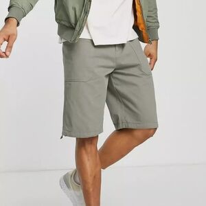 Topman Washed Cotton Cargo Shorts